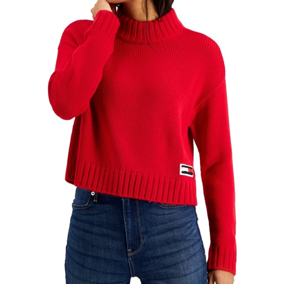 Tommy Hilfiger Sweaters - TOMMY Jeans Mock Neck Sweater Red NWT Sz XL